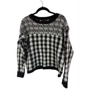 Ann Taylor black and white checkered sweater